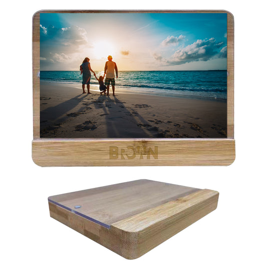 Custom logo 4" X 6" Holliston Bamboo Photo Frame