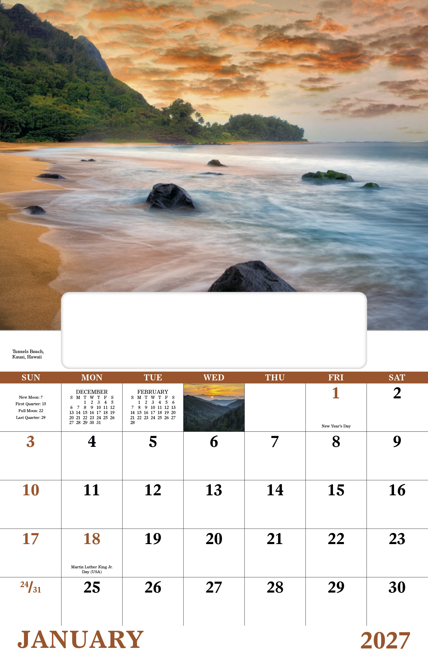 Landscapes of America - Window Calendar