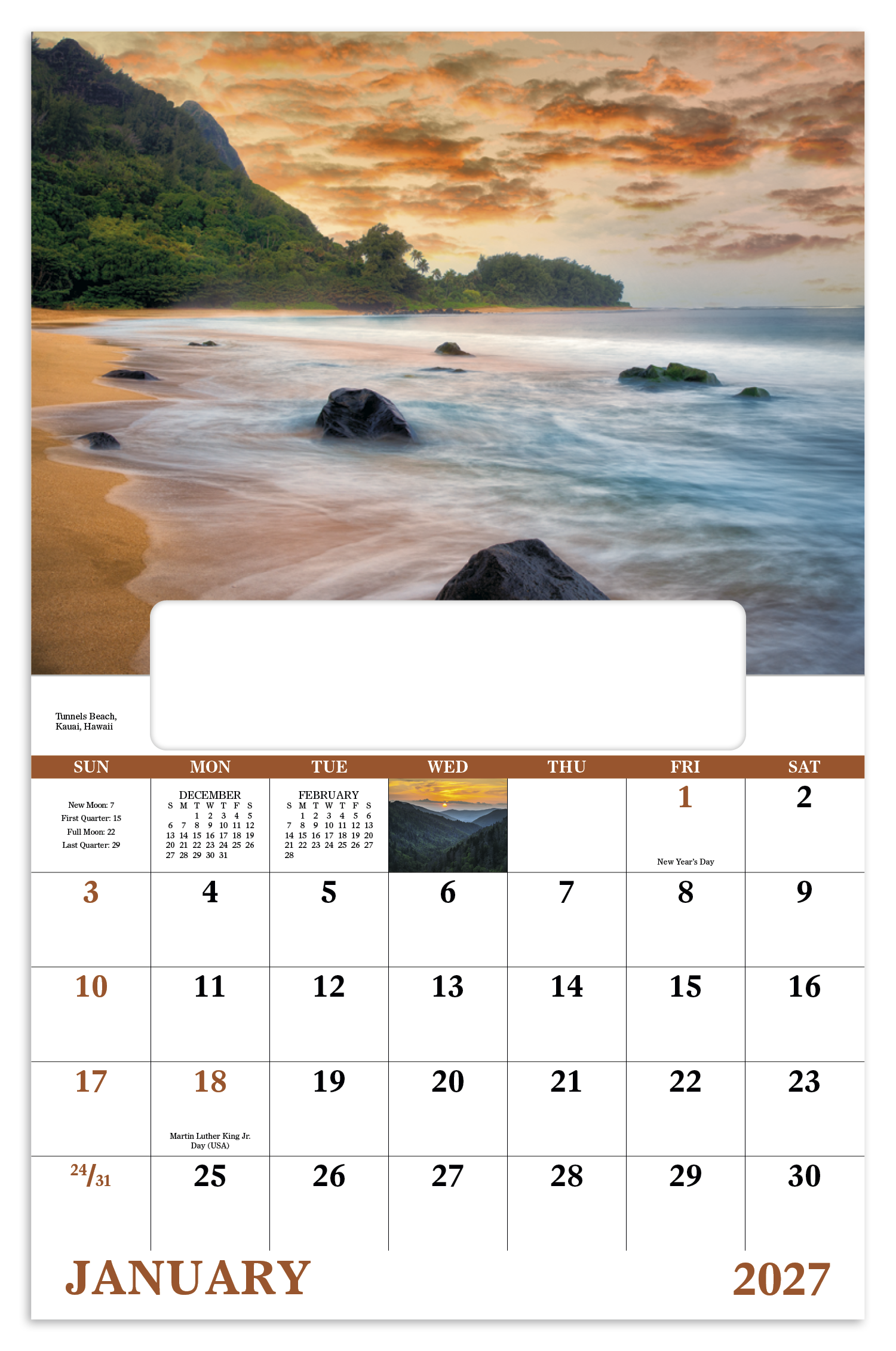 Landscapes of America - Window Calendar
