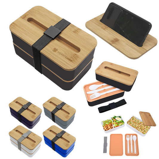 Custom logo Stackable Bento Box With Phone Stand