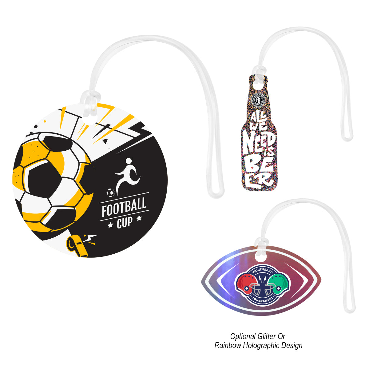 Custom Shape Acrylic Luggage Tag - Up To 5 Sq. In.