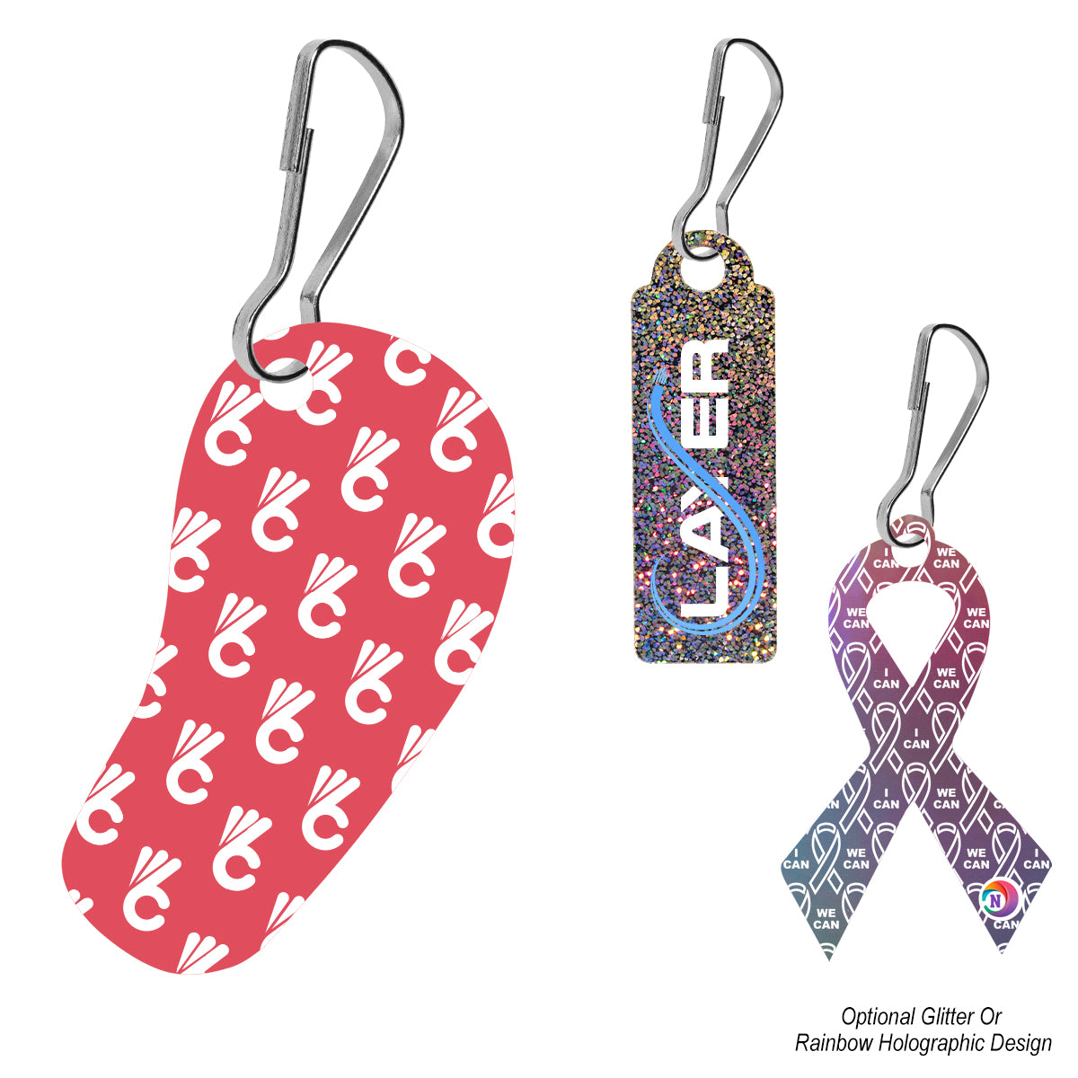 Custom Shape Acrylic Zipper Pull - Up To 4 Sq. In.