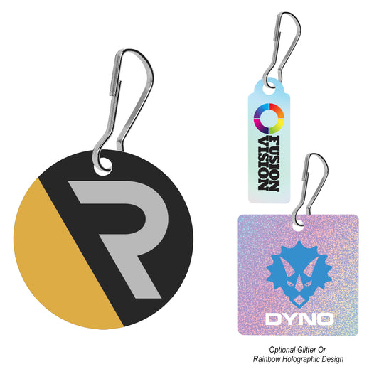Custom logo Custom Shape Acrylic Zipper Pull - Up To 3 Sq. In.