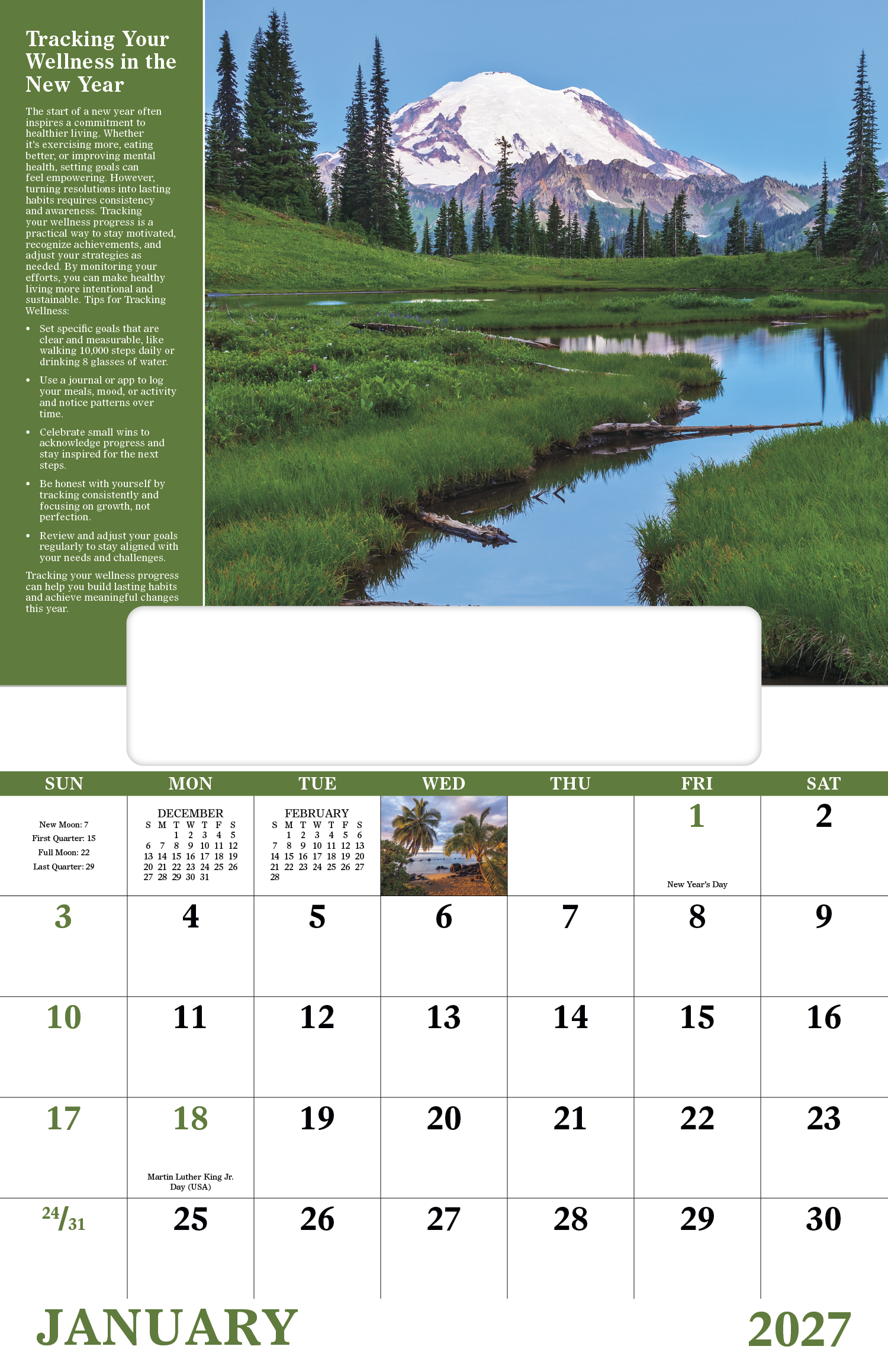 Healthy Living - Window Calendar