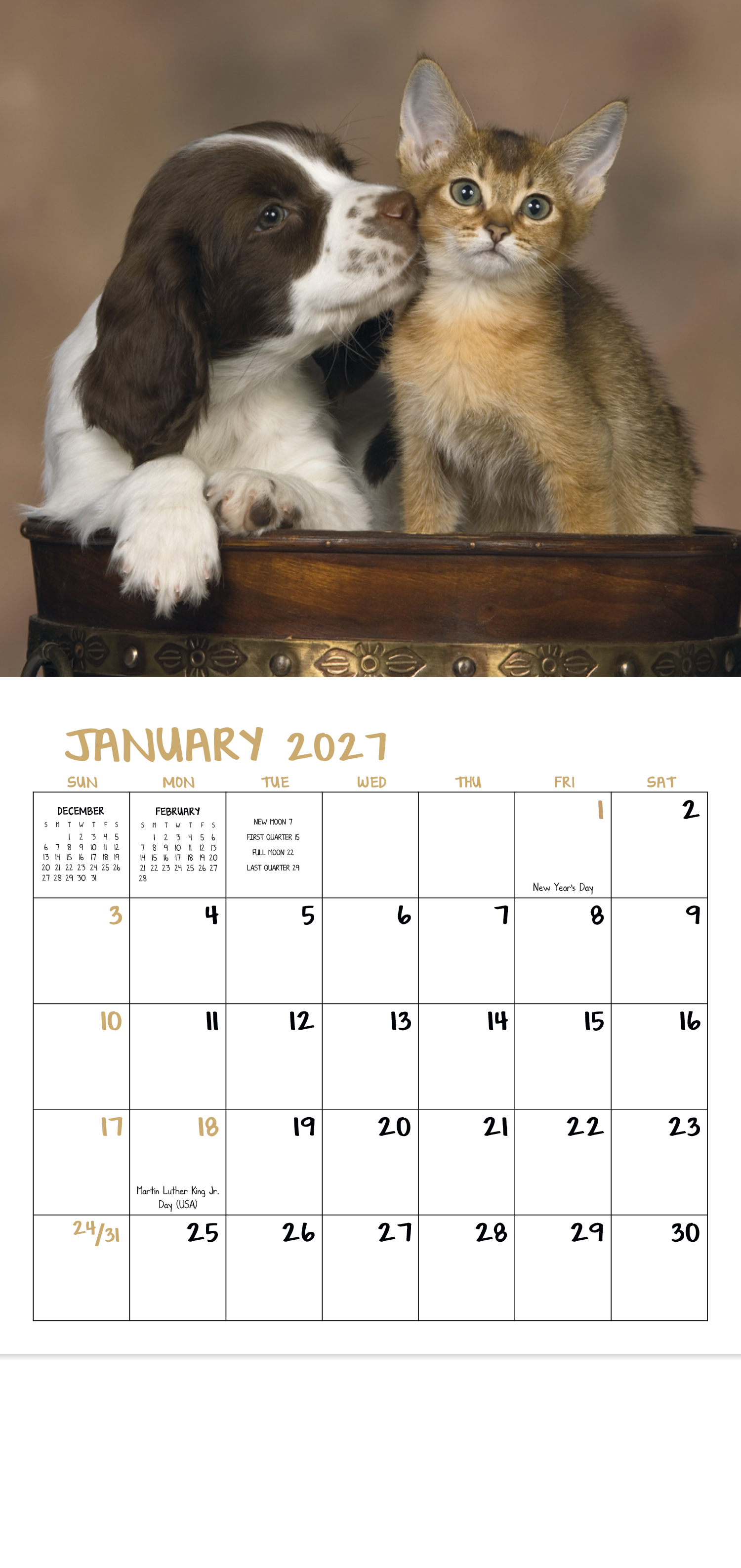 Puppies & Kittens - Mini Calendar
