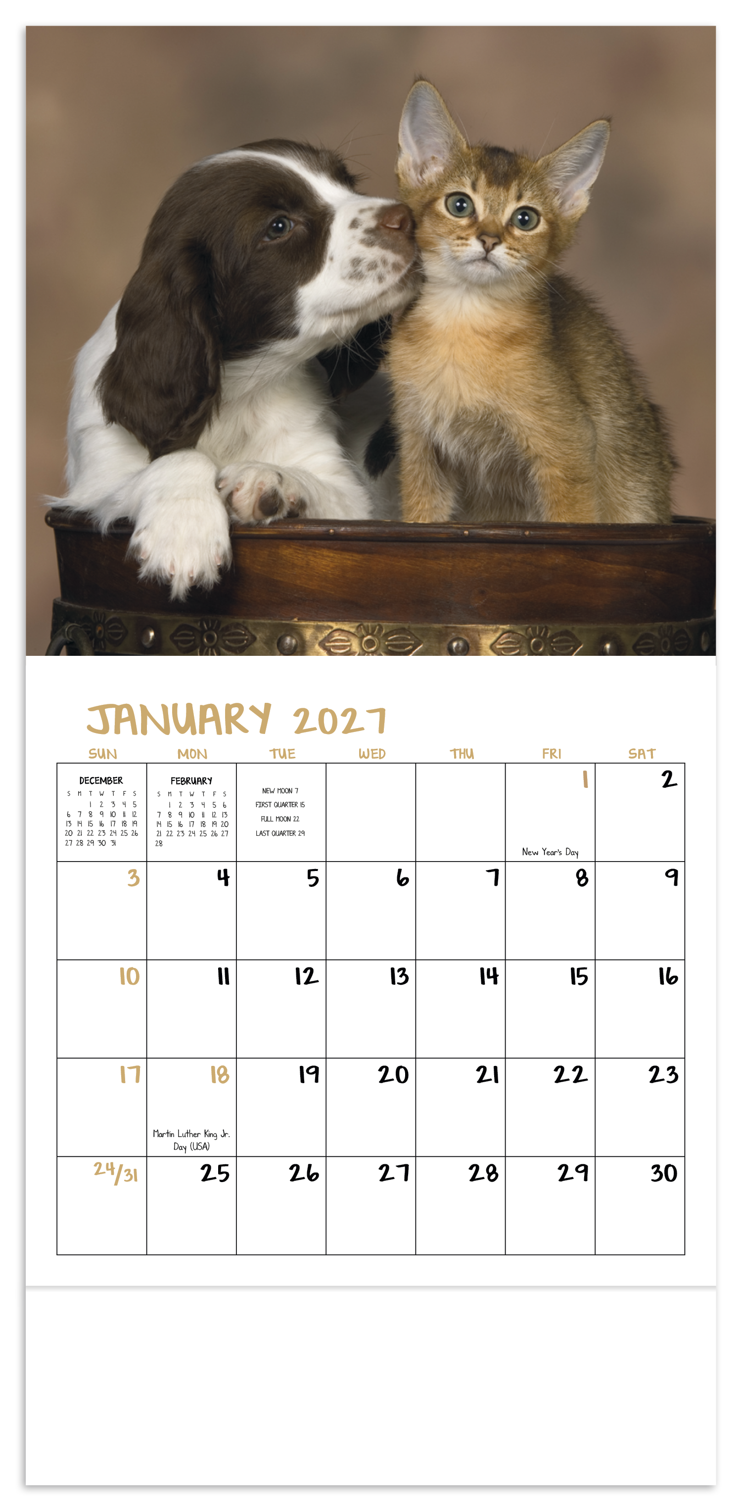 Puppies & Kittens - Mini Calendar