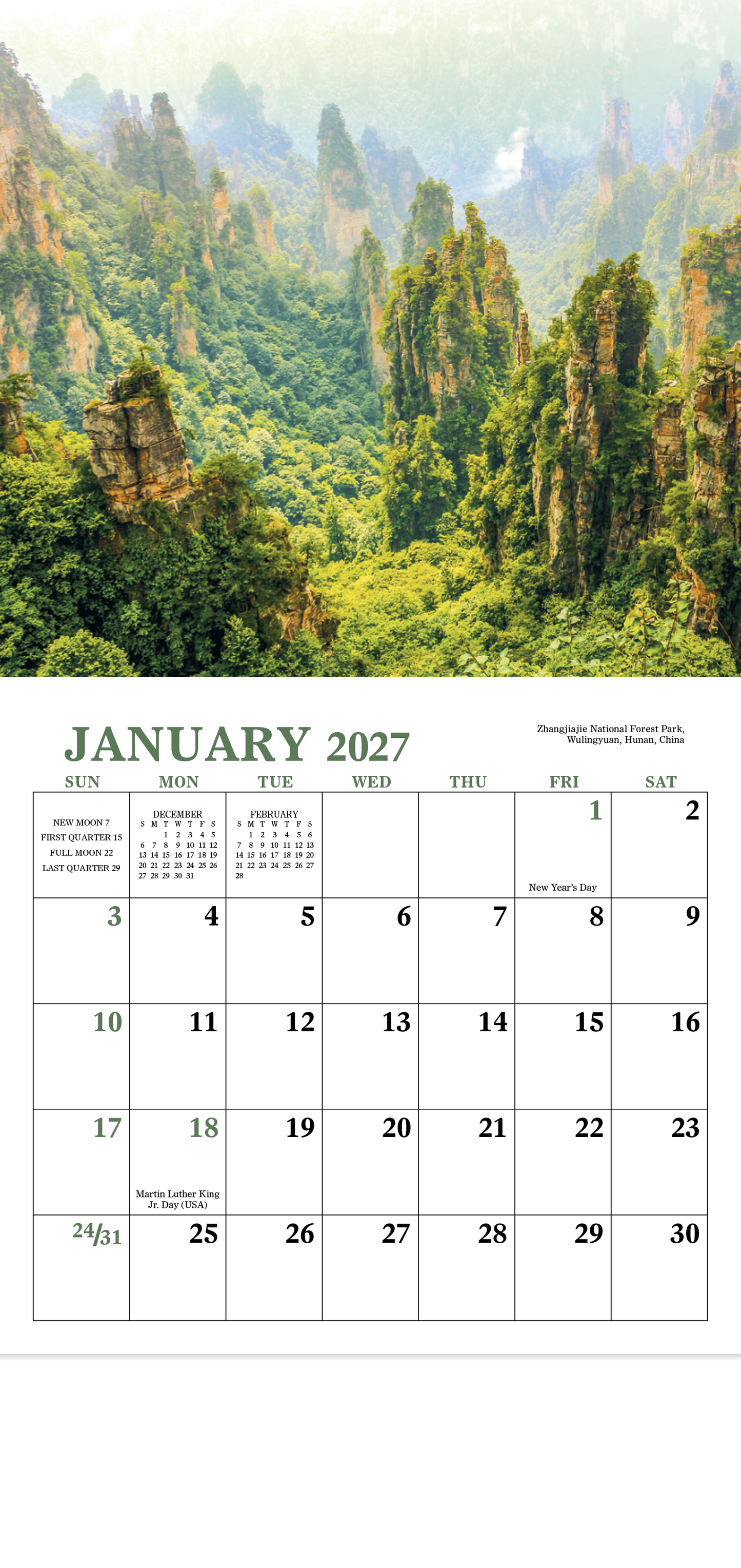 Glorious Getaways - Mini Calendar