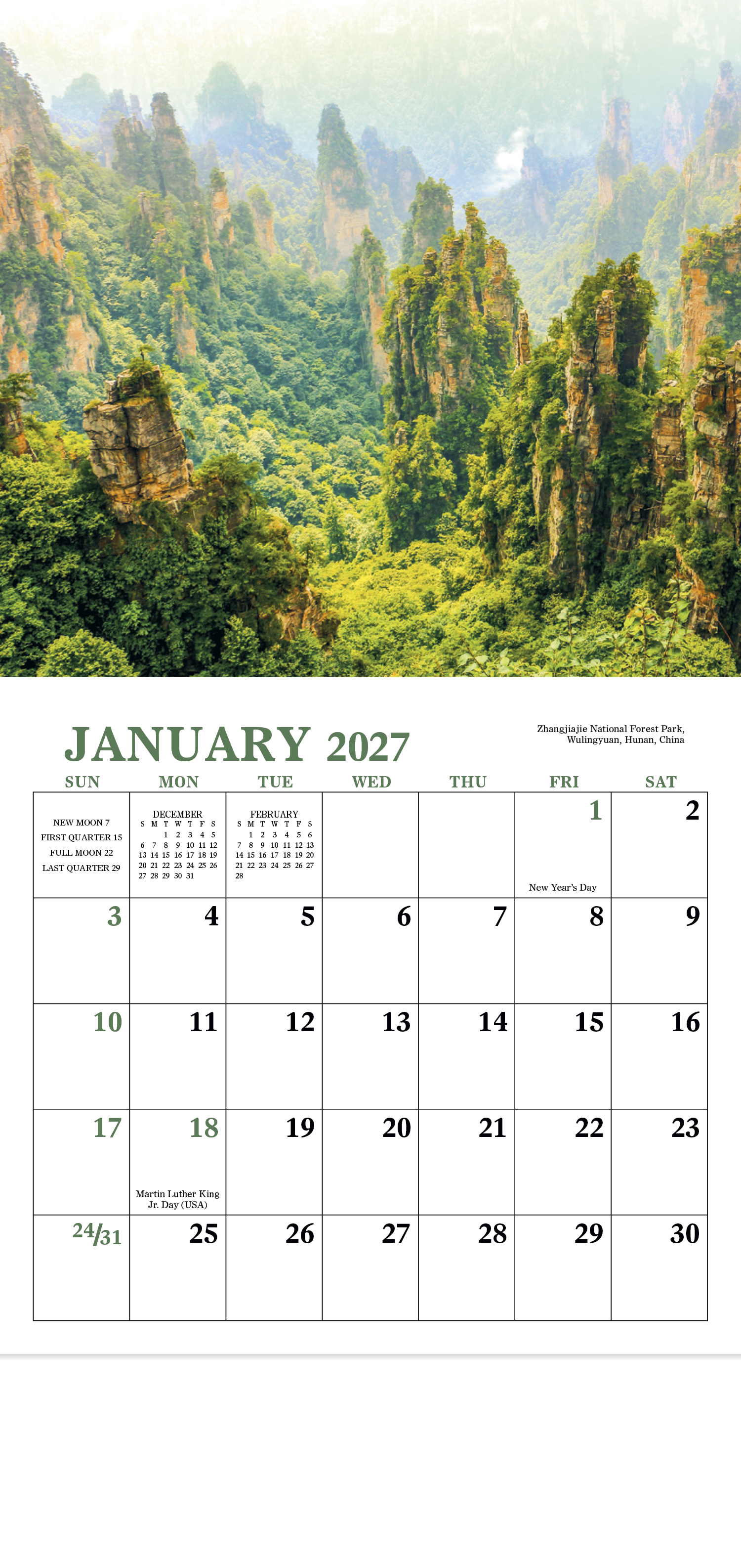 Glorious Getaways - Mini Calendar