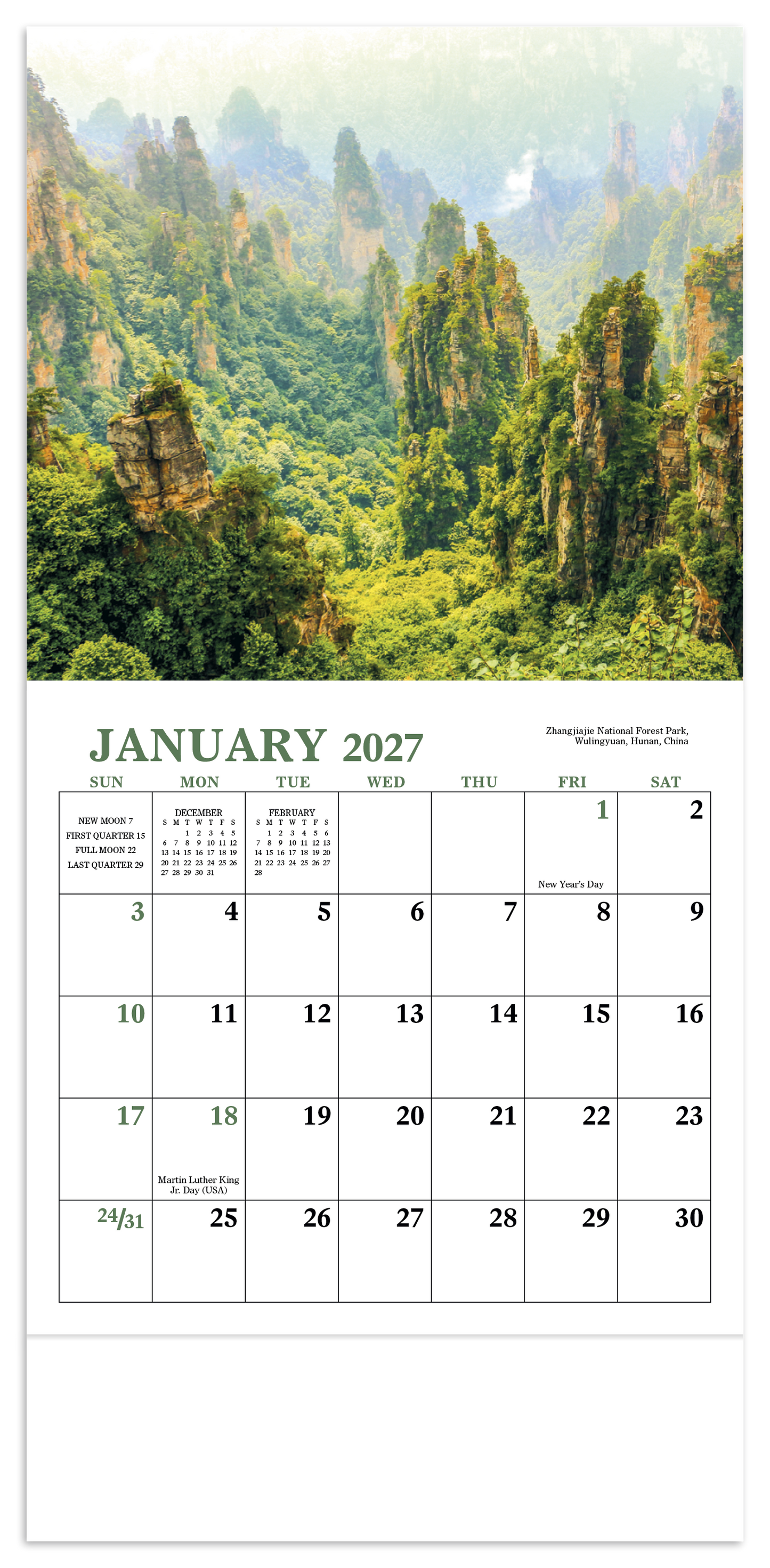 Glorious Getaways - Mini Calendar