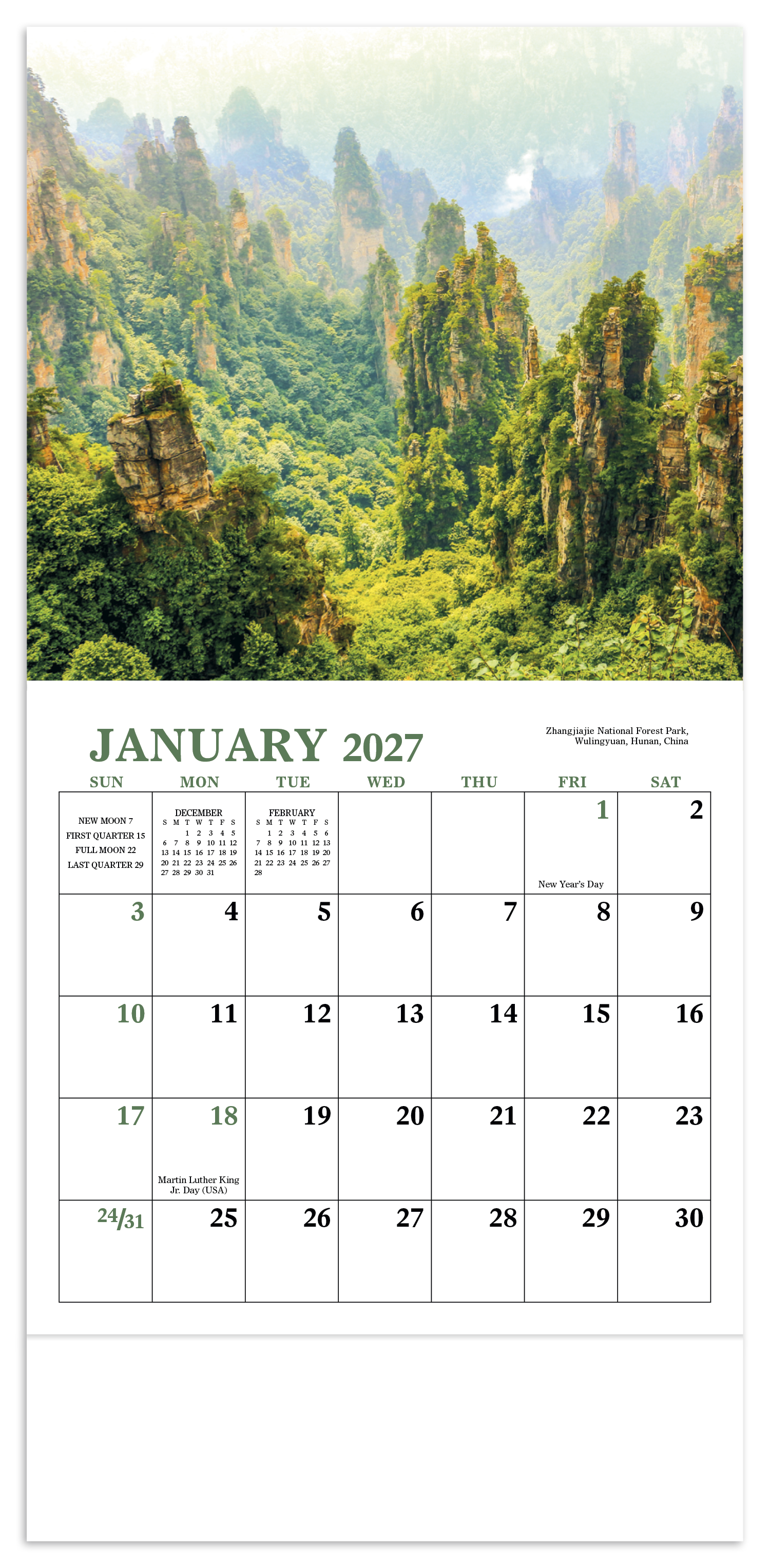 Glorious Getaways - Mini Calendar