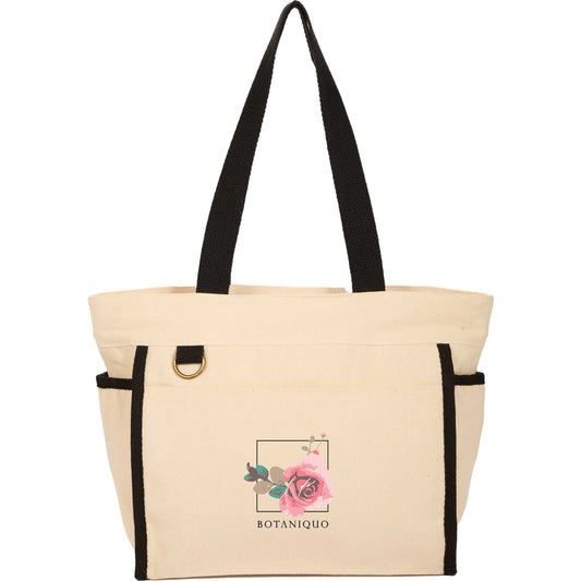 Custom logo 10oz Organic Cotton Accent Tote