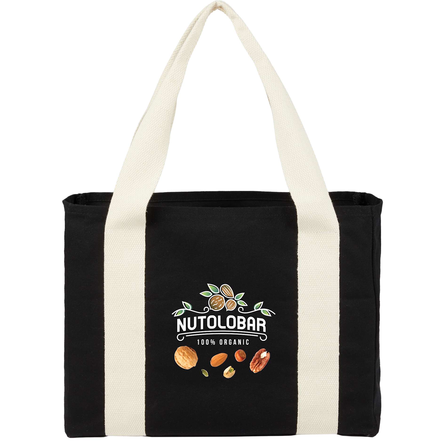 12oz Cotton Shopper Tote with Contrast Handles