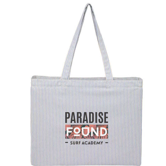 Custom logo Striped Pacific Recycled Cotton Shopper Tote