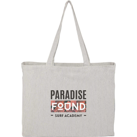 Custom logo Striped Pacific Recycled Cotton Shopper Tote