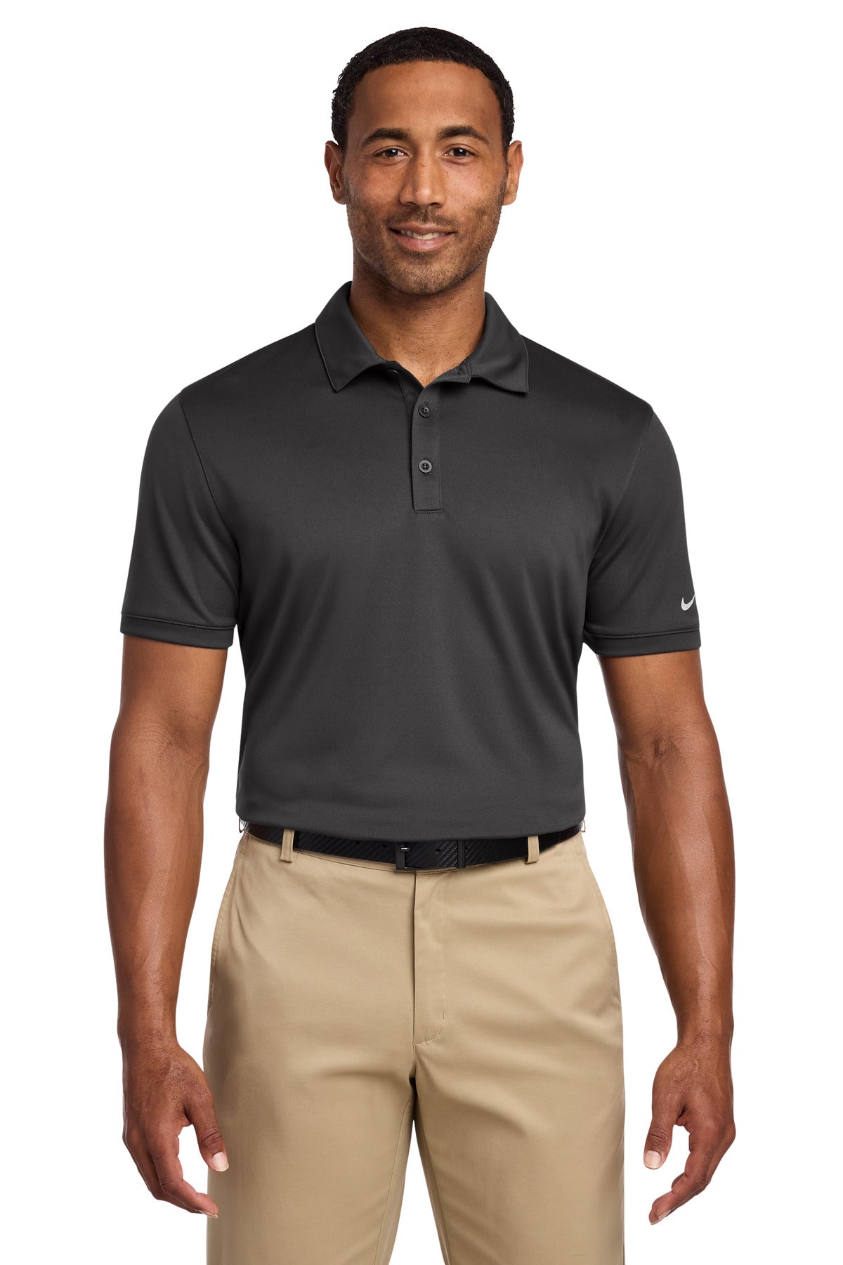 Custom logo Nike Dri-FIT Players Modern Fit Polo. 799802 in Anthracite