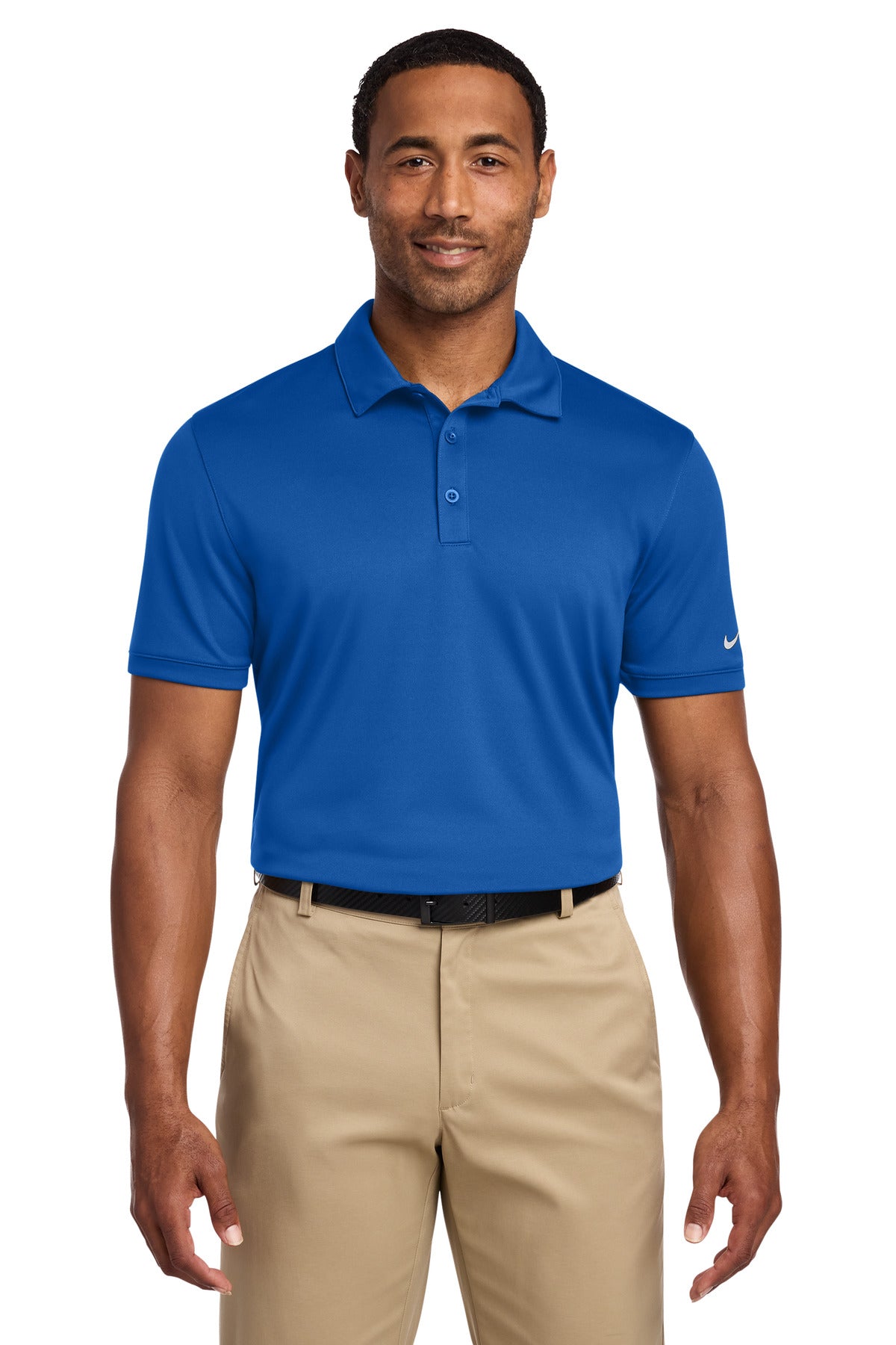 Custom logo Nike Dri-FIT Players Modern Fit Polo. 799802 in Gym Blue