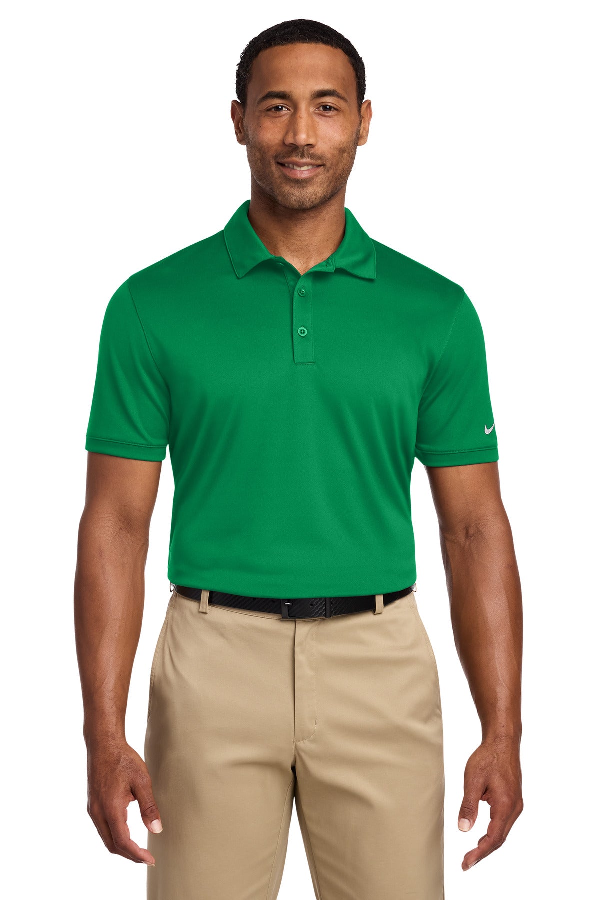 Custom logo Nike Dri-FIT Players Modern Fit Polo. 799802 in Pine Green