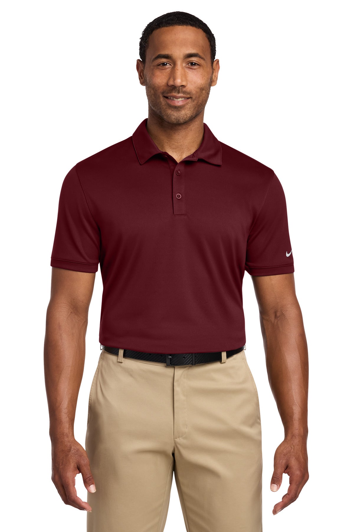Custom logo Nike Dri-FIT Players Modern Fit Polo. 799802 in Team Red