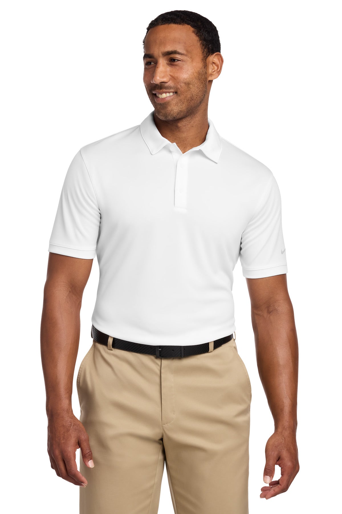 Custom logo Nike Dri-FIT Players Modern Fit Polo. 799802 in White