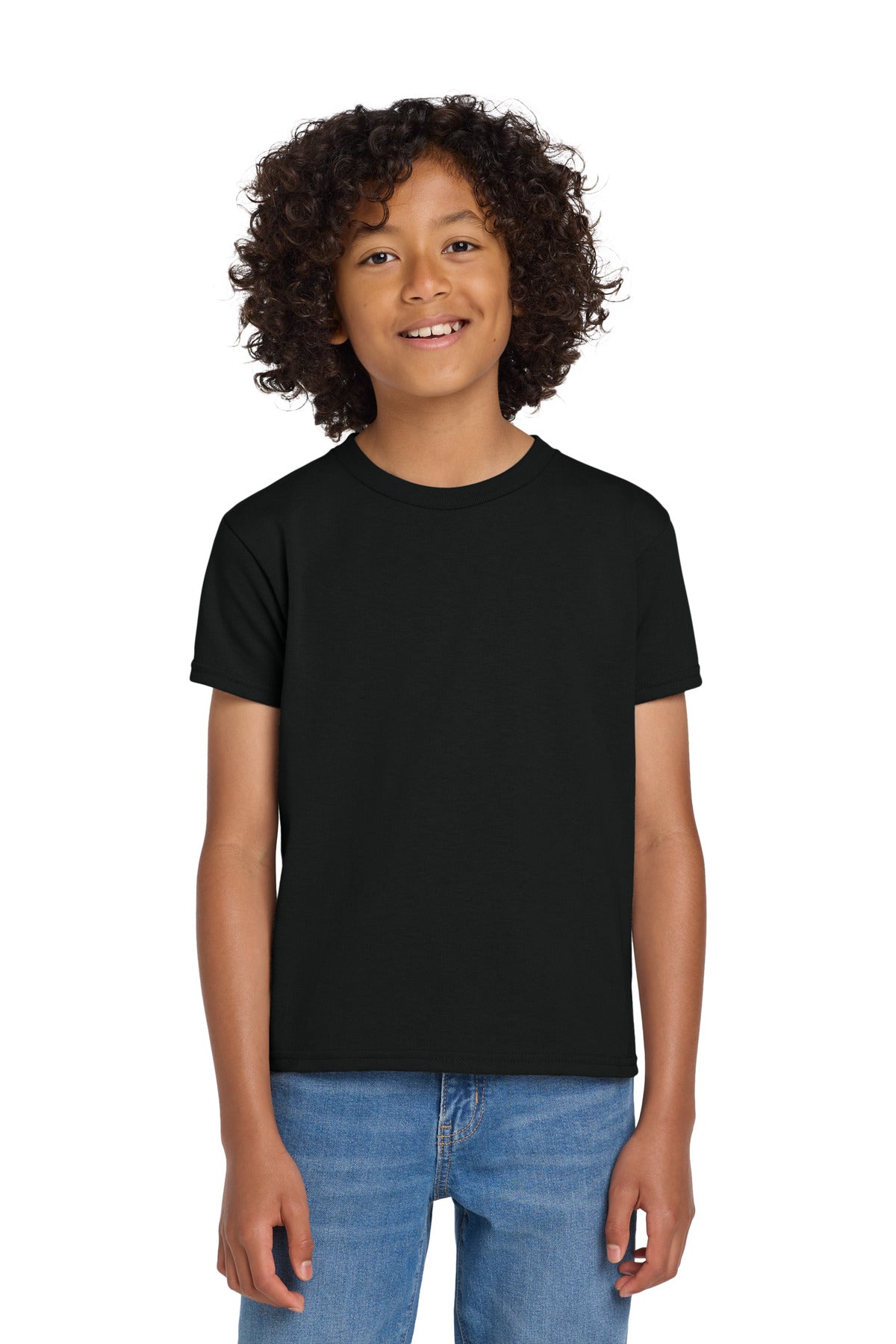 Custom logo Gildan® Youth DryBlend® 50 Cotton/50 Poly T-Shirt.  8000B in Black