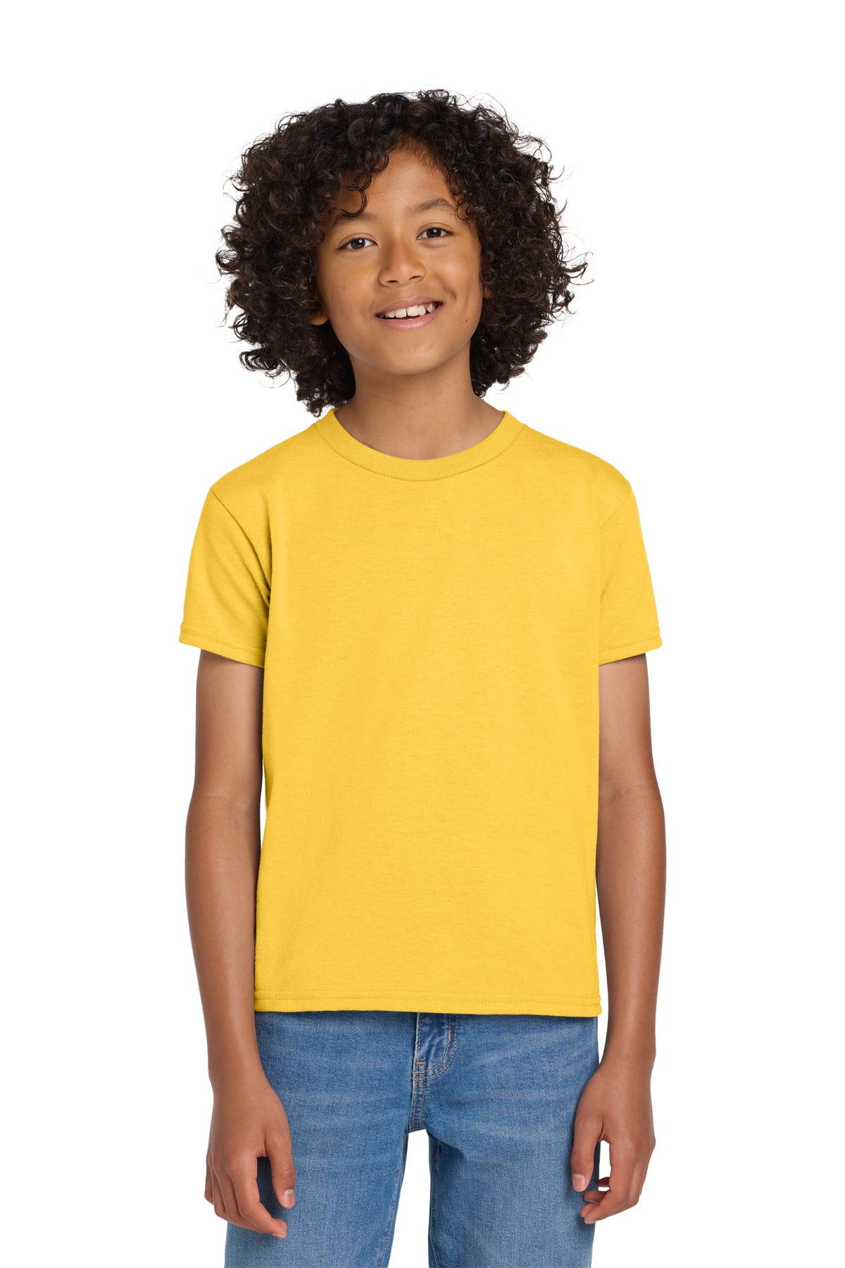 Custom logo Gildan® Youth DryBlend® 50 Cotton/50 Poly T-Shirt.  8000B in Daisy