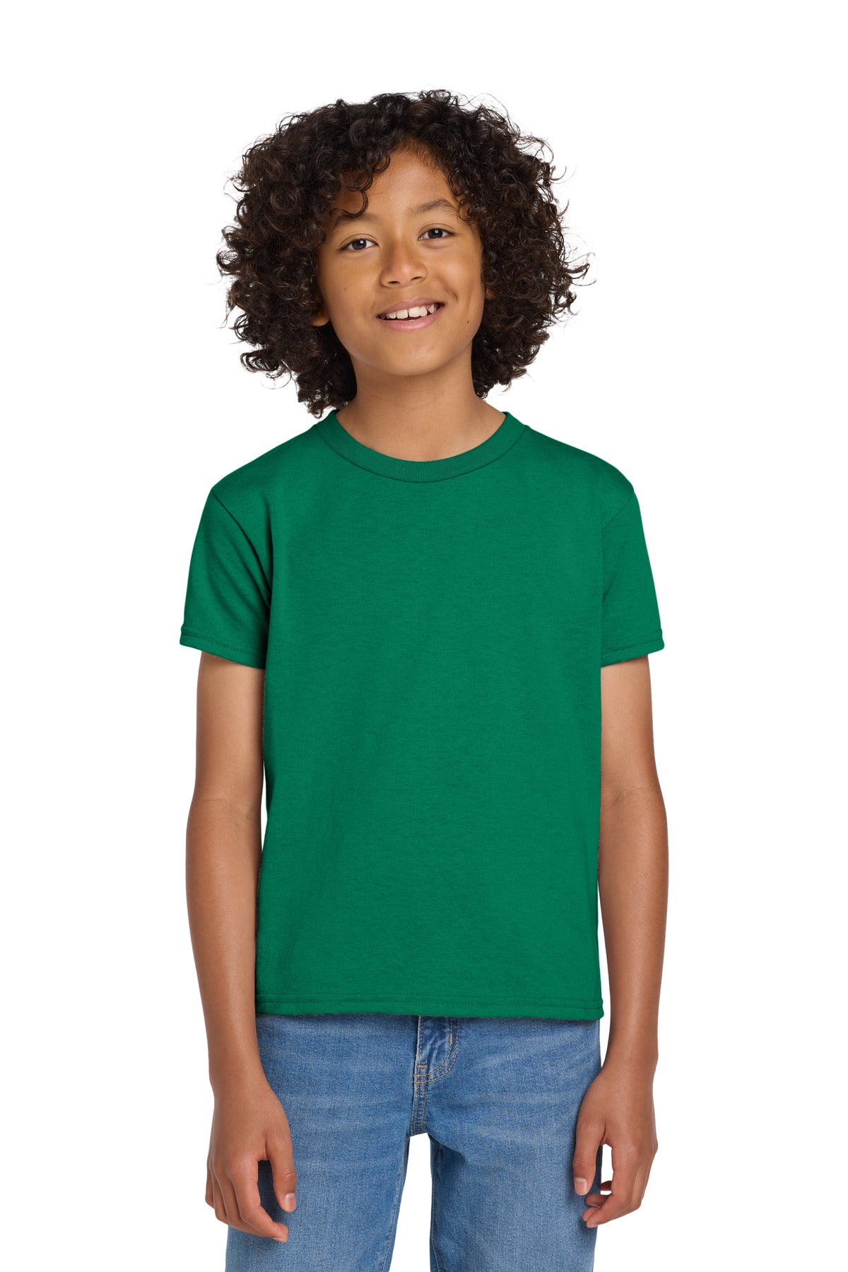 Custom logo Gildan® Youth DryBlend® 50 Cotton/50 Poly T-Shirt.  8000B in Kelly Green