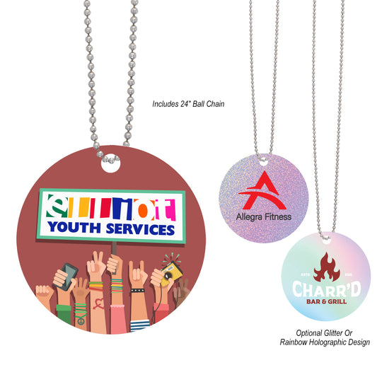 Custom logo Acrylic Charm With Chain - Circle