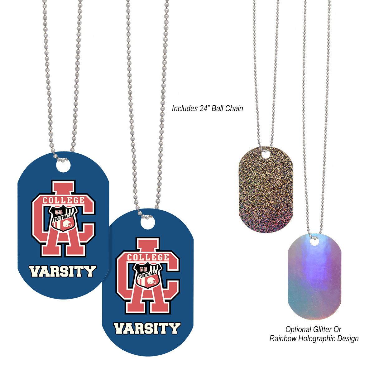 Acrylic Dog Tag With Chain