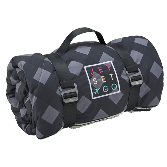Custom logo High Sierra Roll-Up Puffy Sherpa Blanket