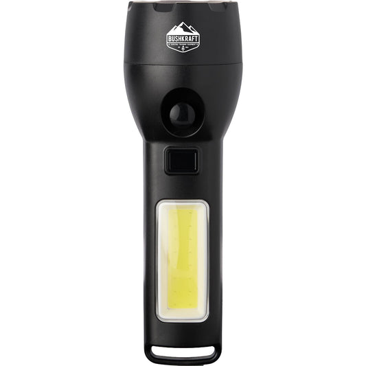 Custom logo Solar Powered Rechargeable COB Flashlight