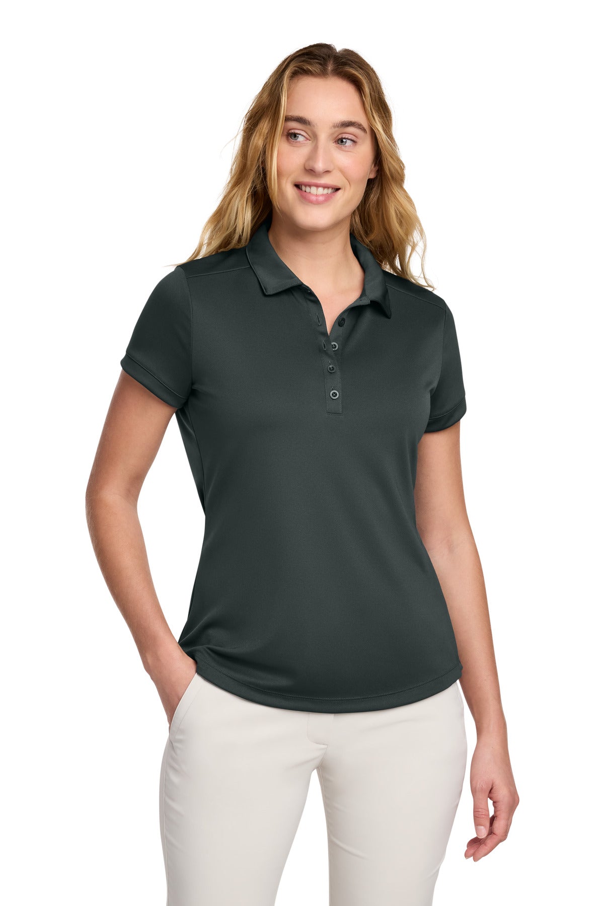 Custom logo Nike Women's Dri-FIT Players Modern Fit  Polo. 811807 in Anthracite