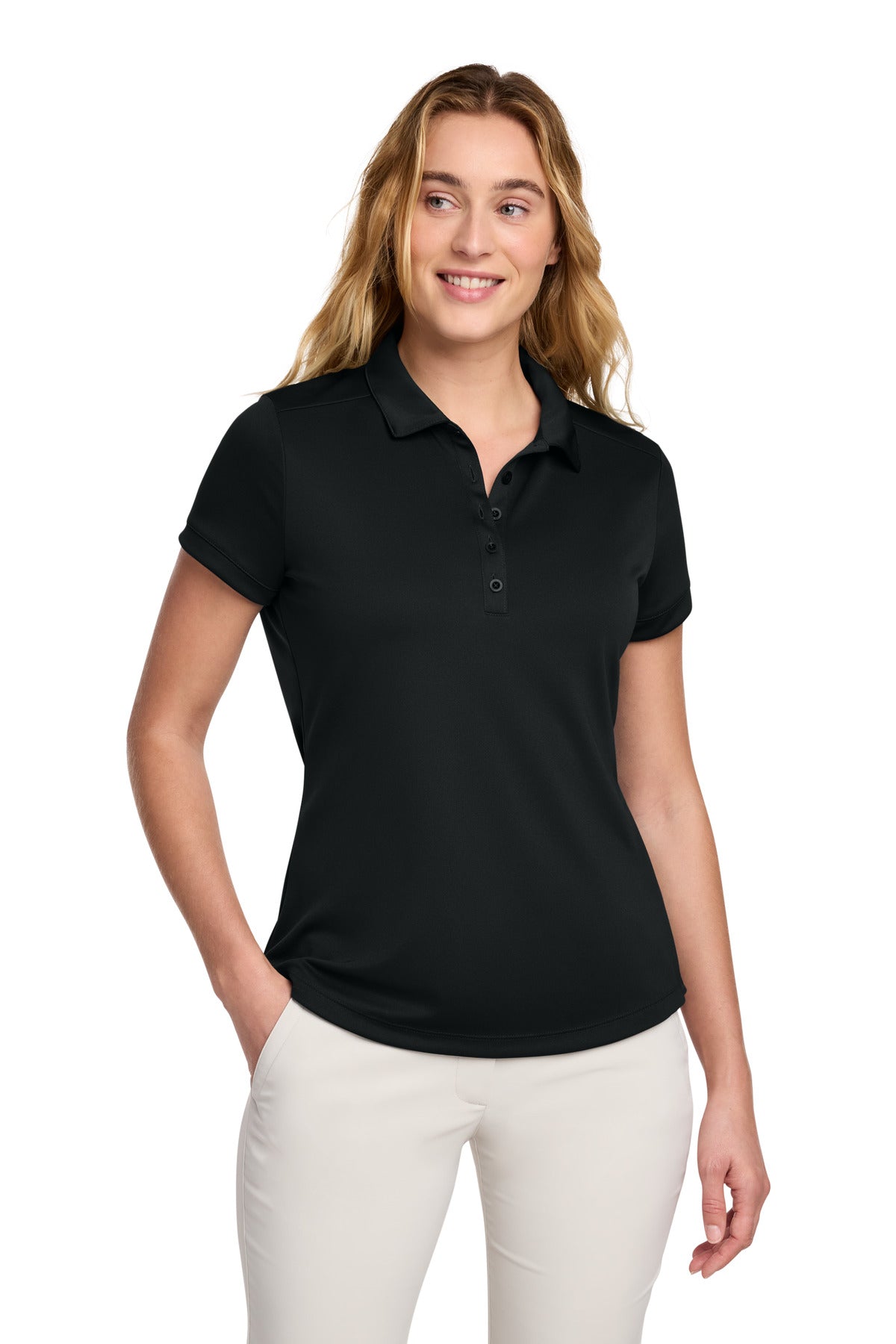 Custom logo Nike Women's Dri-FIT Players Modern Fit  Polo. 811807 in Black