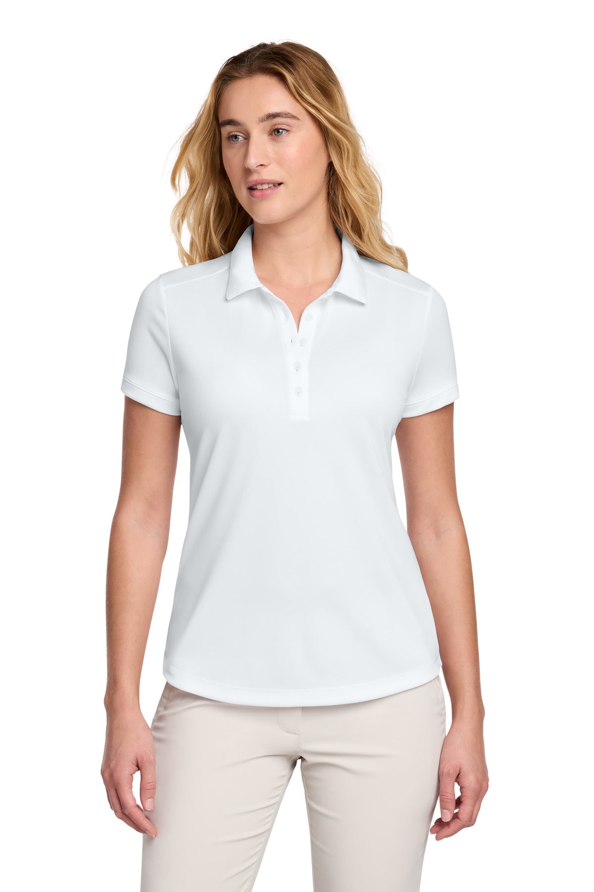 Custom logo Nike Women's Dri-FIT Players Modern Fit  Polo. 811807 in White