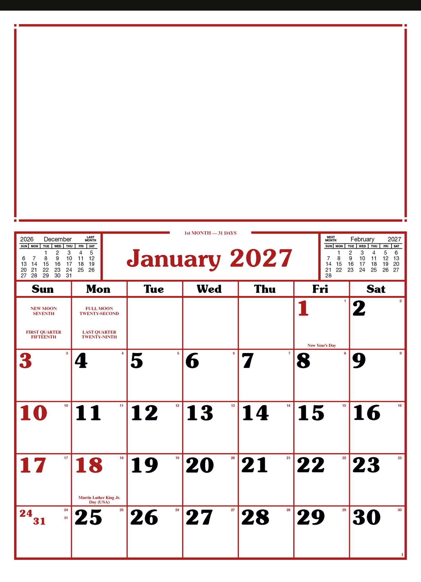Commercial 12-Sheet Calendar
