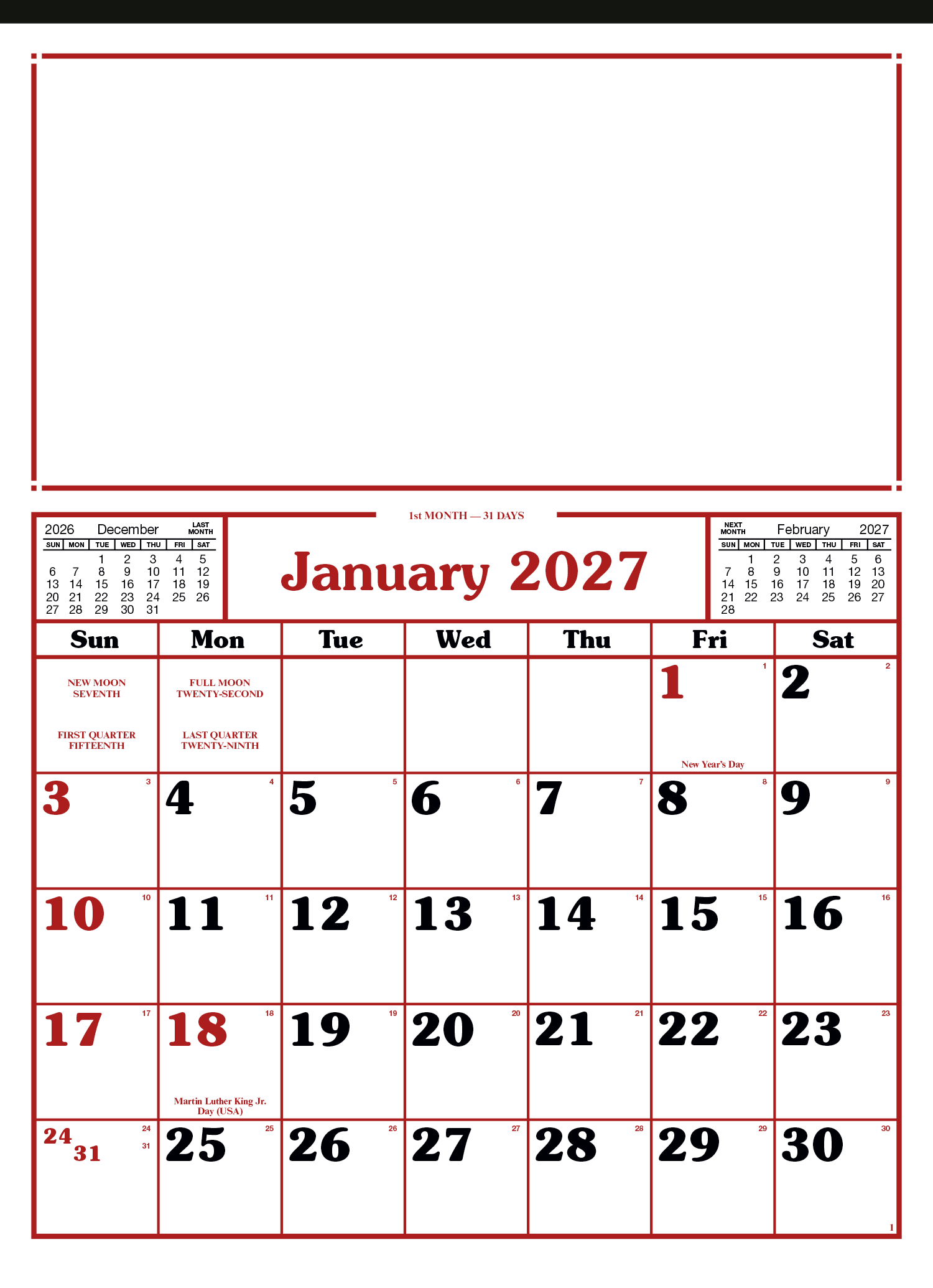 Commercial 12-Sheet Calendar