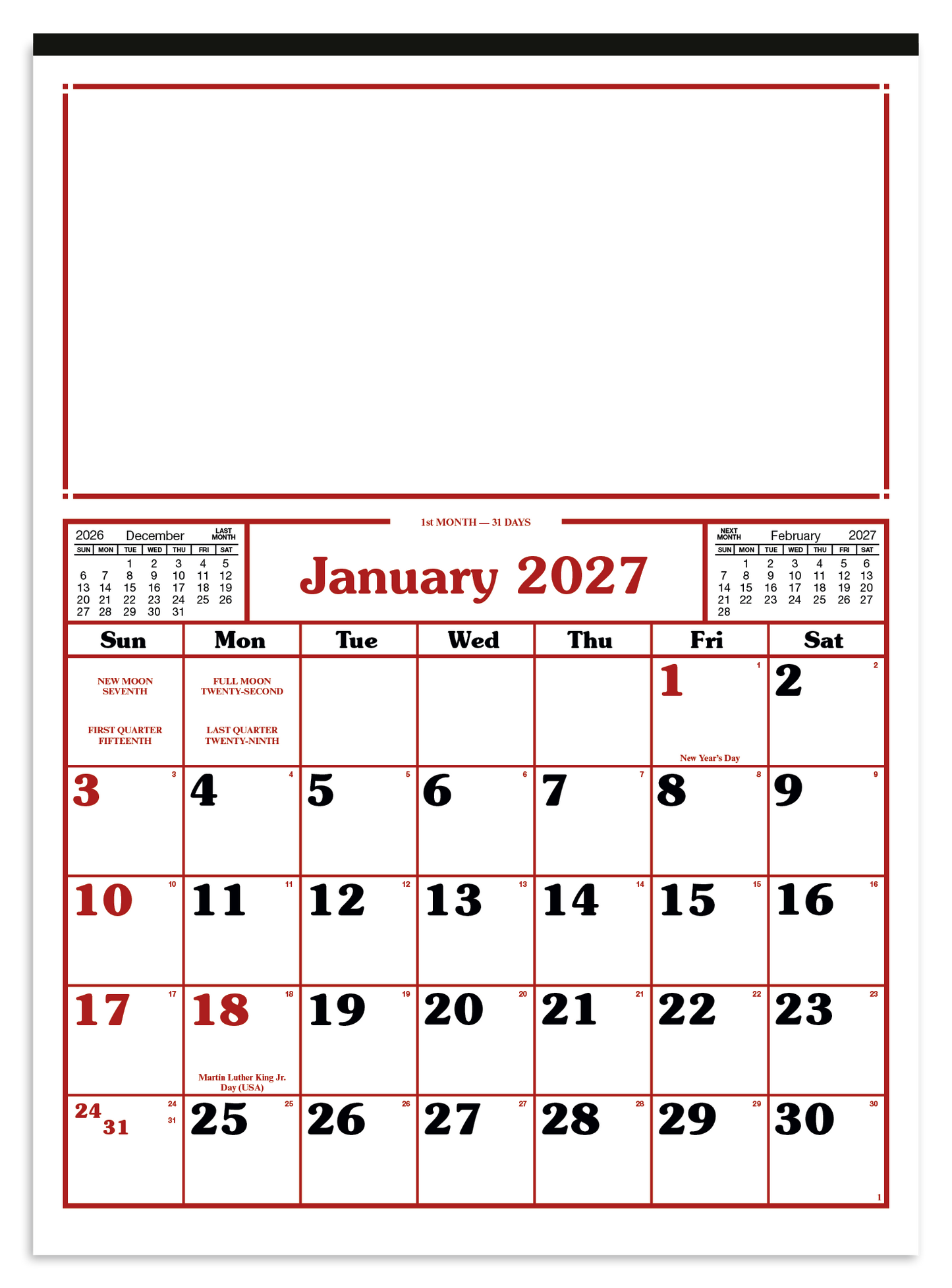 Commercial 12-Sheet Calendar