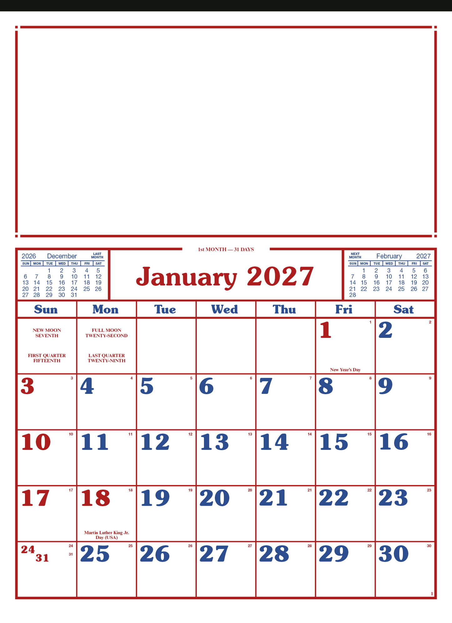 Commercial 12-Sheet Calendar