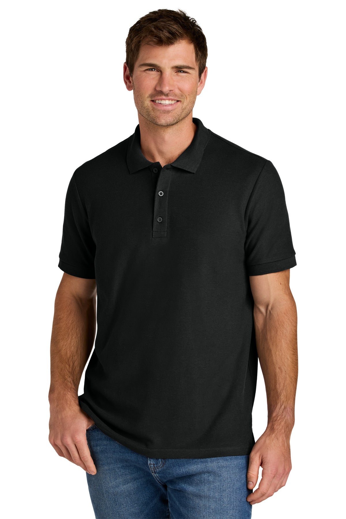 Custom logo Gildan Hammer® Pique Polo 85800 in Black