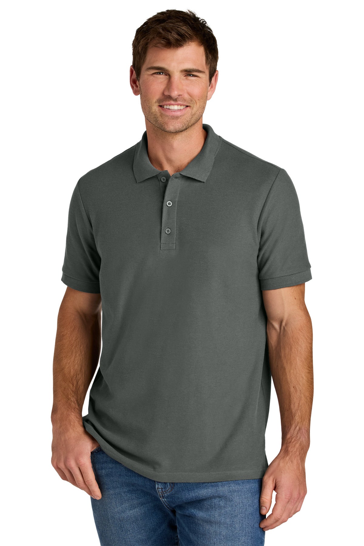 Custom logo Gildan Hammer® Pique Polo 85800 in Charcoal