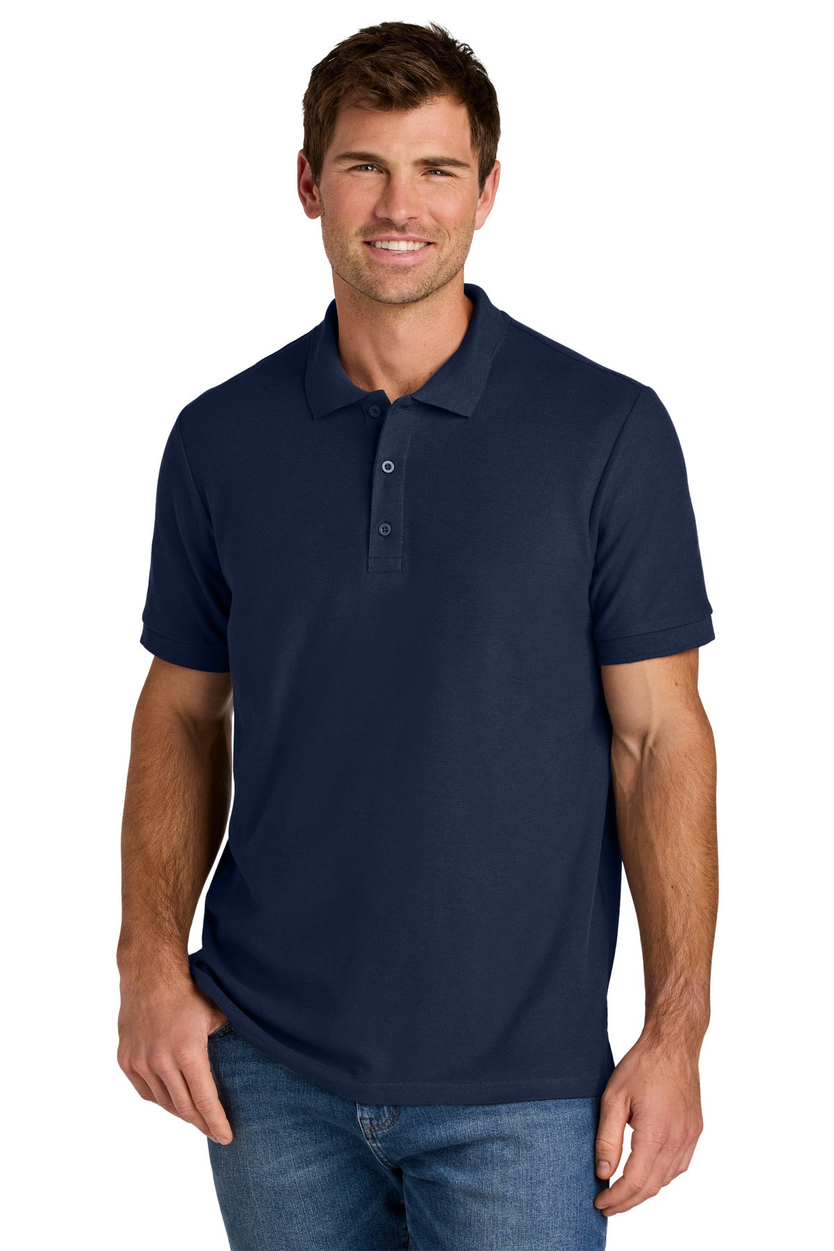 Custom logo Gildan Hammer® Pique Polo 85800 in Navy
