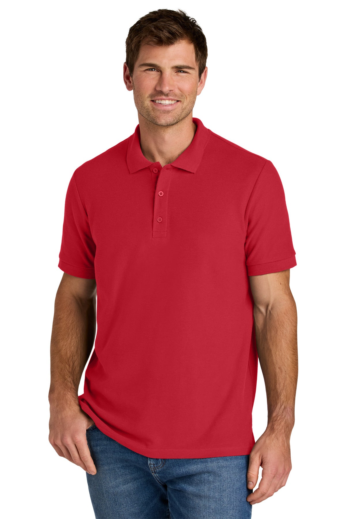 Custom logo Gildan Hammer® Pique Polo 85800 in Red