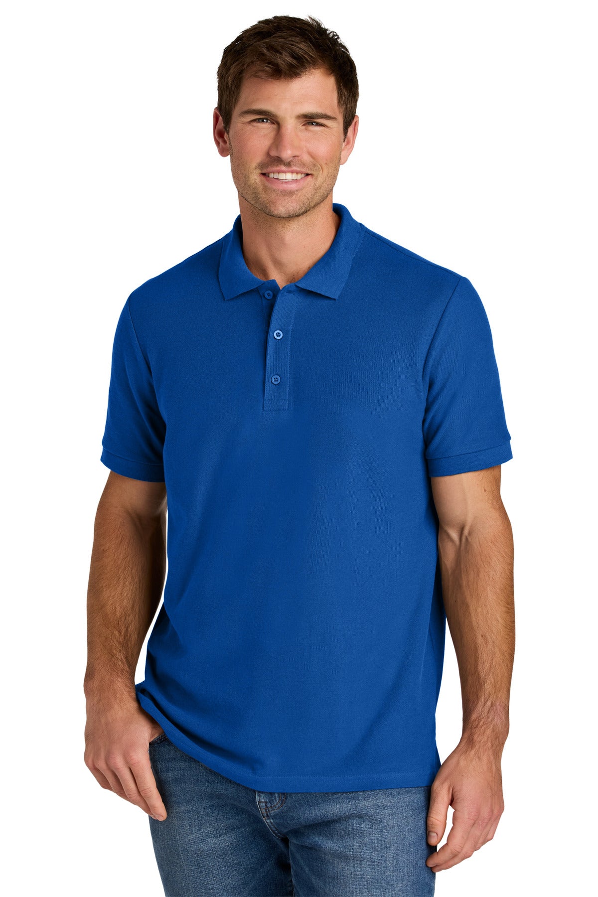 Custom logo Gildan Hammer® Pique Polo 85800 in Royal
