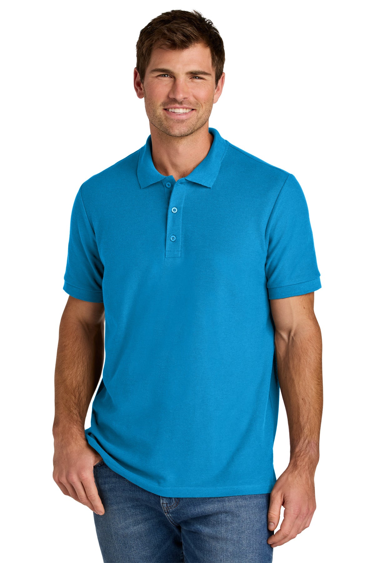 Custom logo Gildan Hammer® Pique Polo 85800 in Sapphire