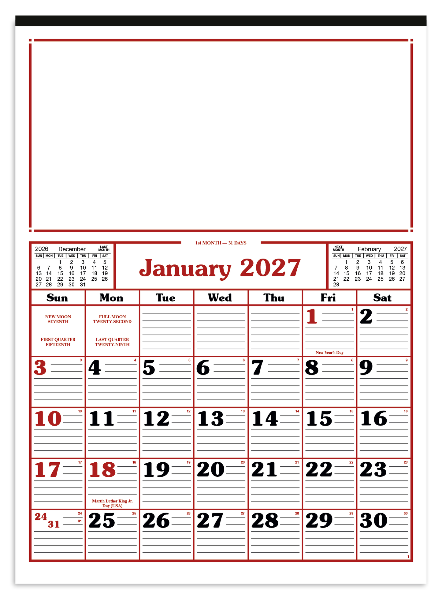 Commercial 12-Sheet Calendar