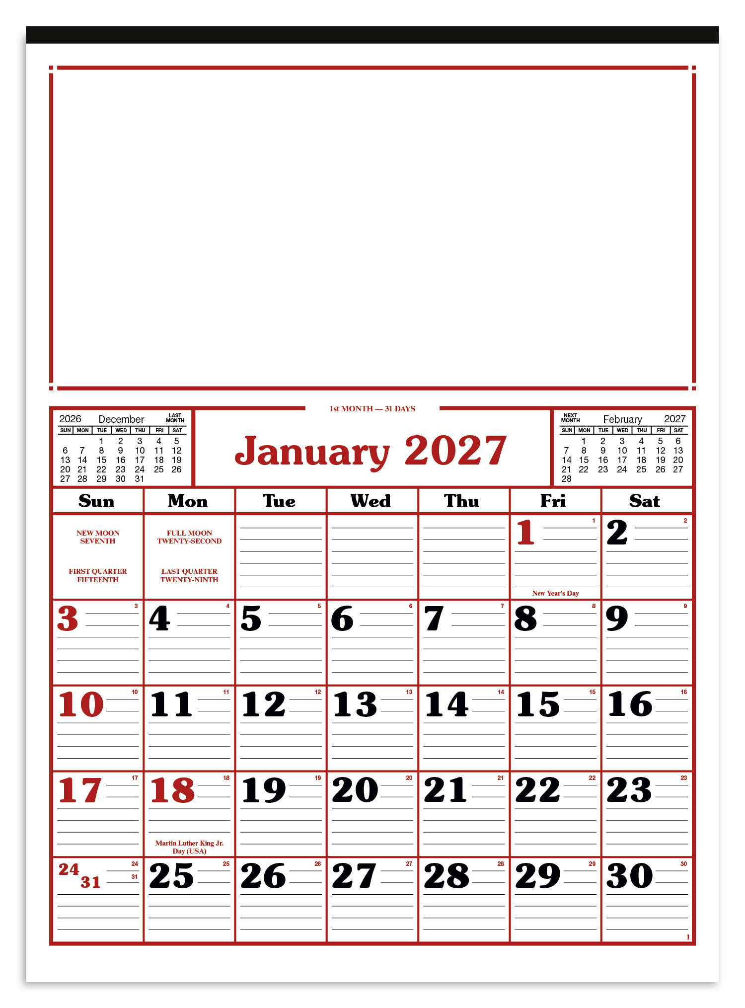 Commercial 12-Sheet Calendar