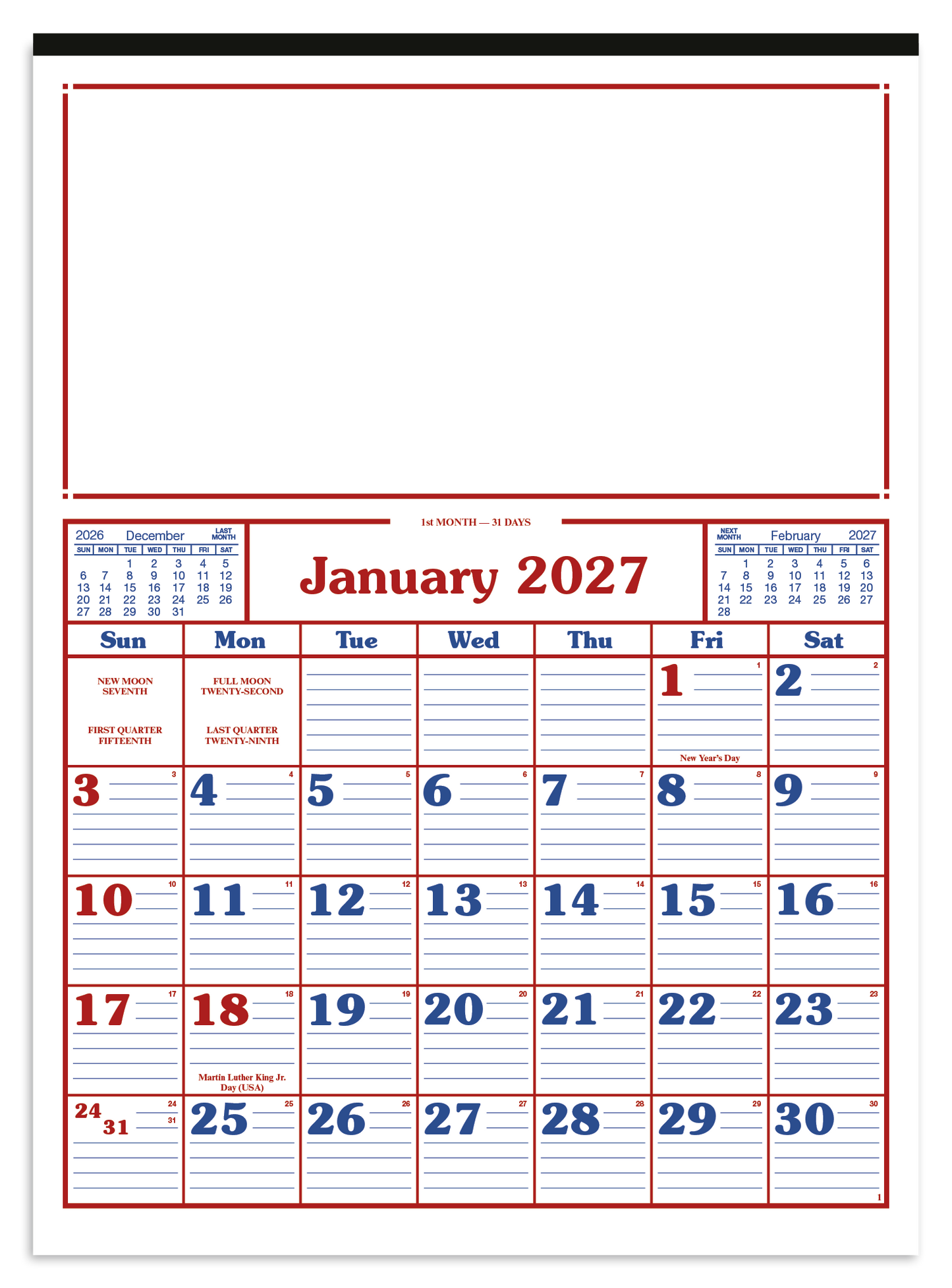 Commercial 12-Sheet Calendar