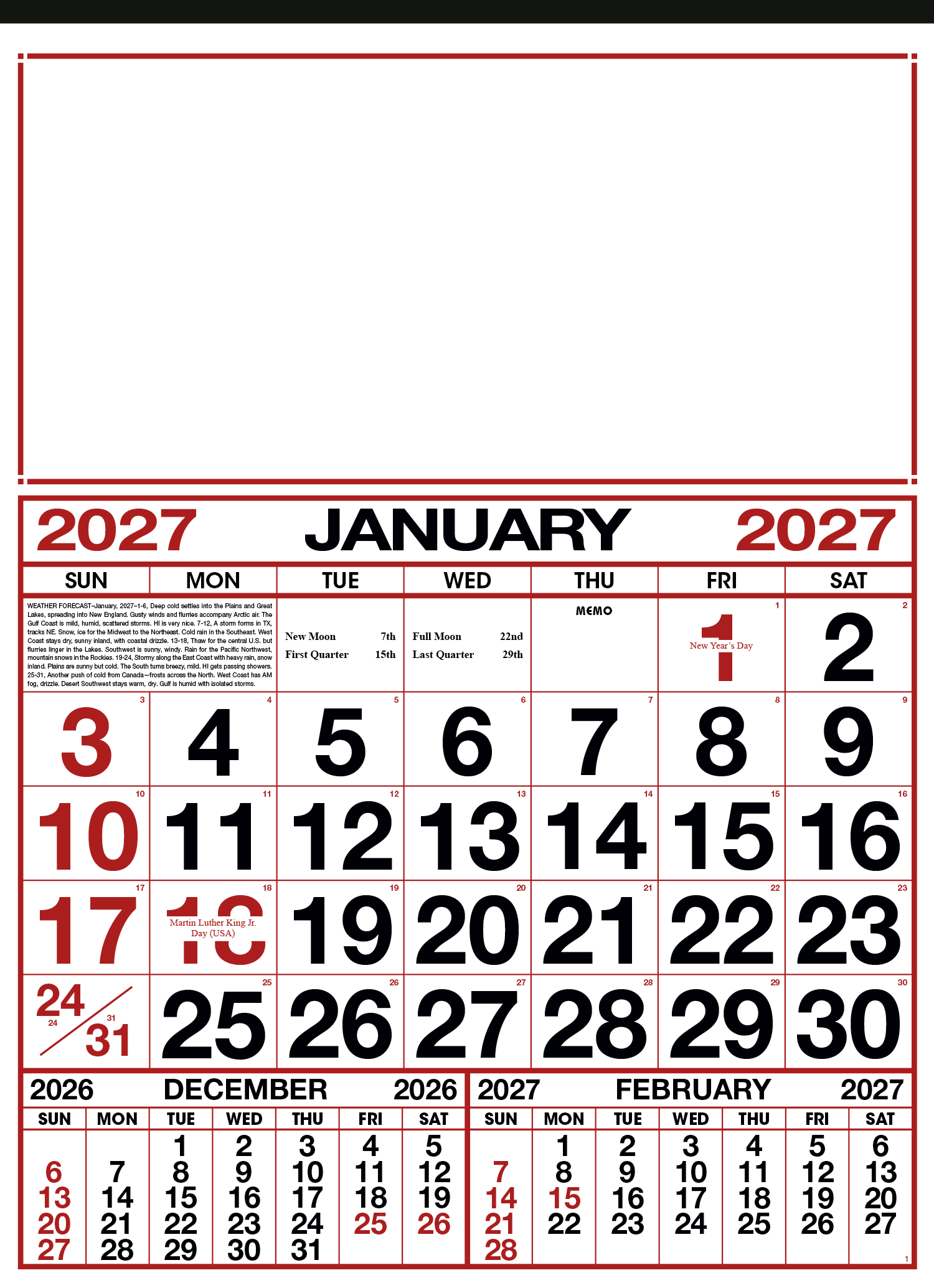 Commercial 12-Sheet Calendar