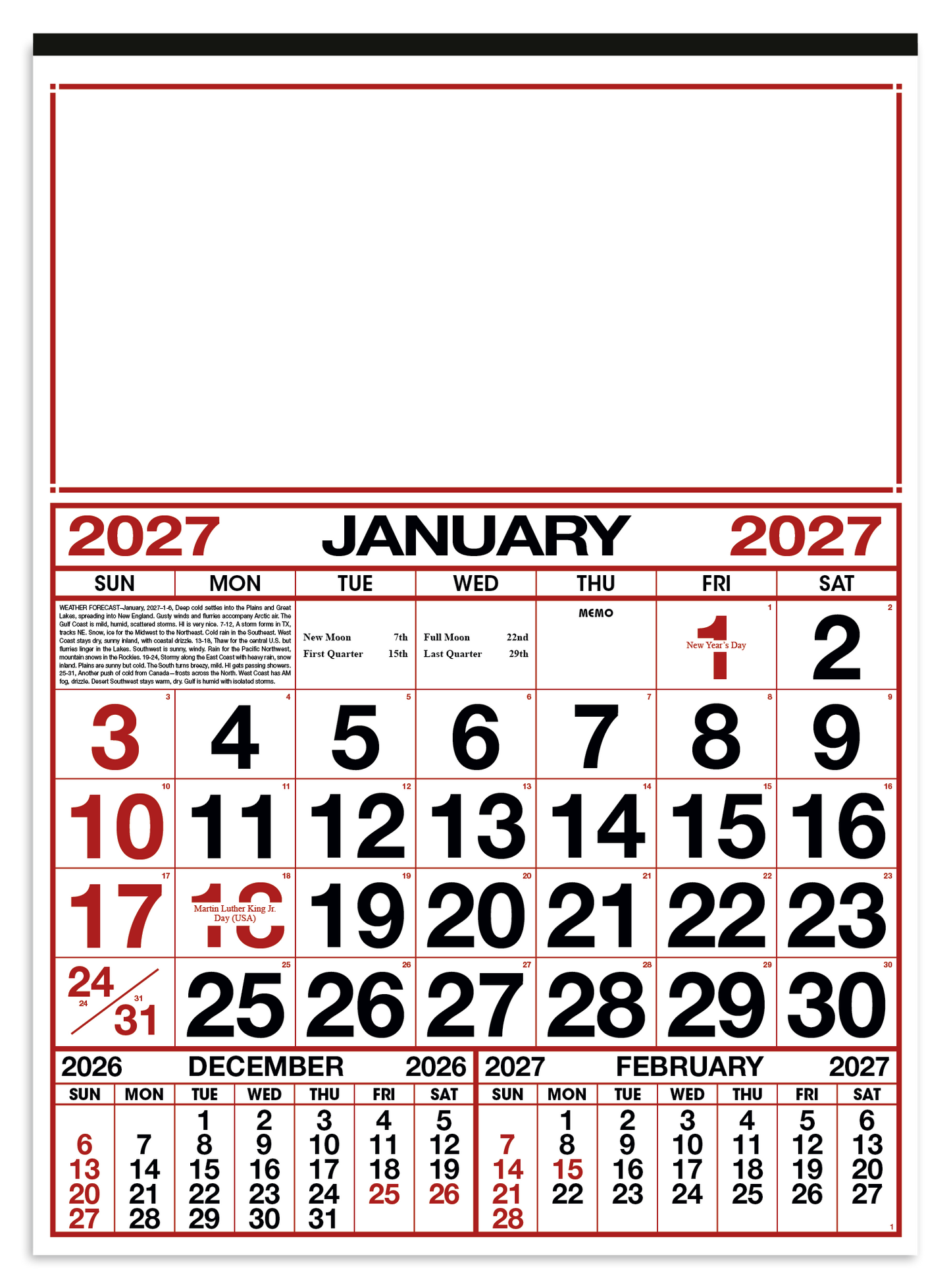 Commercial 12-Sheet Calendar