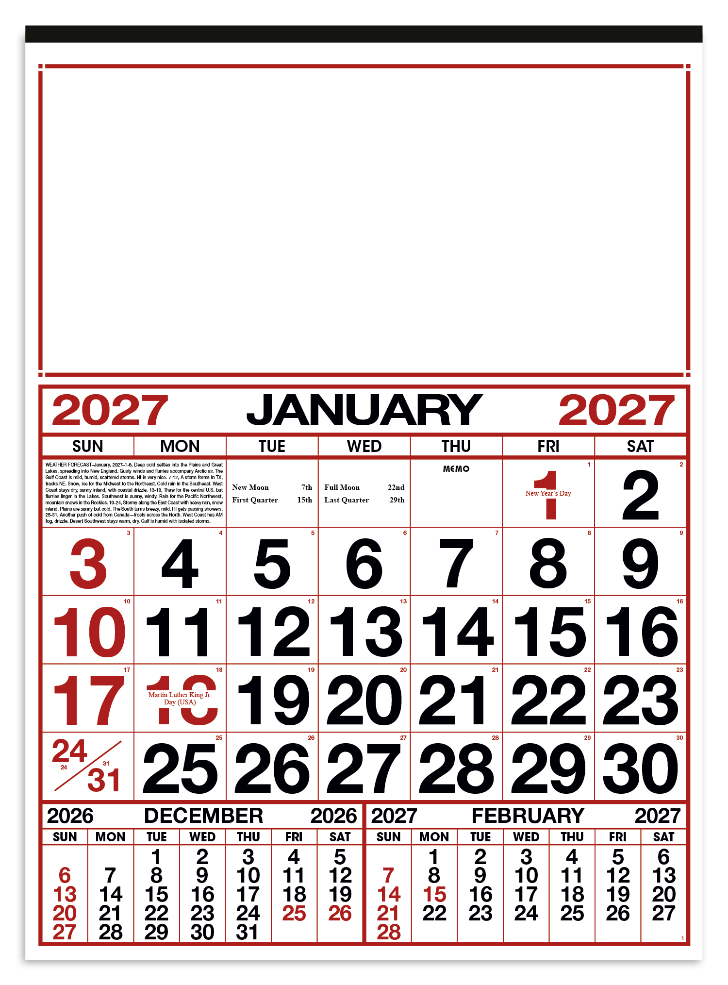 Commercial 12-Sheet Calendar