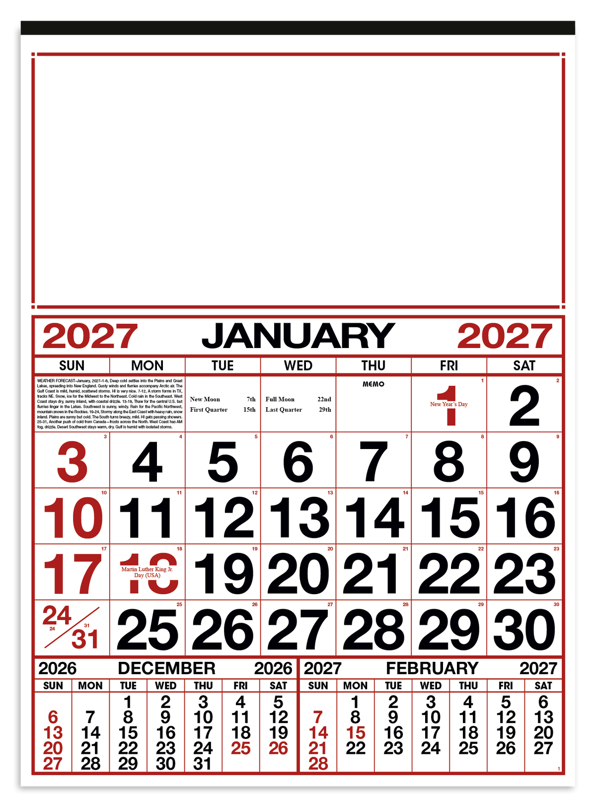 Custom logo Commercial 12-Sheet Calendar